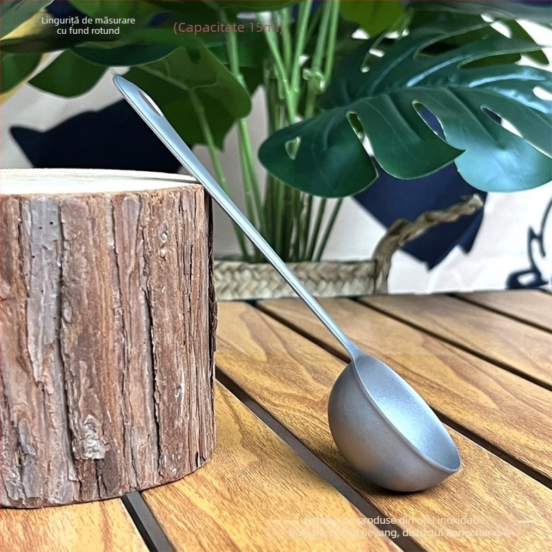 Linguriță de măsurare din titan pur, 15 ml, pentru cafea, coacere și bucătărie, sare și lapte praf