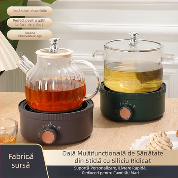 Ceainic din sticlă pentru sănătate, cu plită electrică ceramică, 1,2–1,5 L, vas multifuncțional pentru ceai și supe