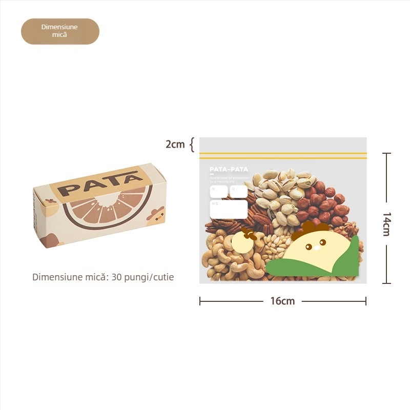 Pungi alimentare pentru conservare legume și fructe, antibacteriene, pentru frigider și congelator, pungi sigilate PE cu compartiment pentru fructe