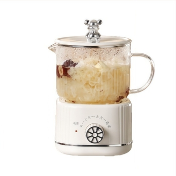 Ceainic electric din sticlă borosilicată, capacitate 1 L, bază de încălzire, control mecanic, termostat digital