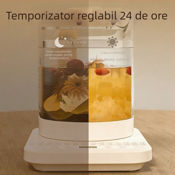 Ceainic electric pentru sănătate, compact pentru birou și casă, complet automat, corp din sticlă groasă, izolație termică, ceainic multifuncțional pentru fierberea apei