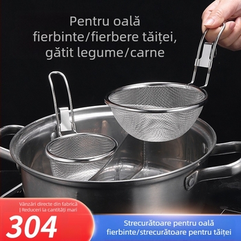 Coș filtrant din oțel inoxidabil 304, suspendat, pentru oală fierbinte, tăiței și supă