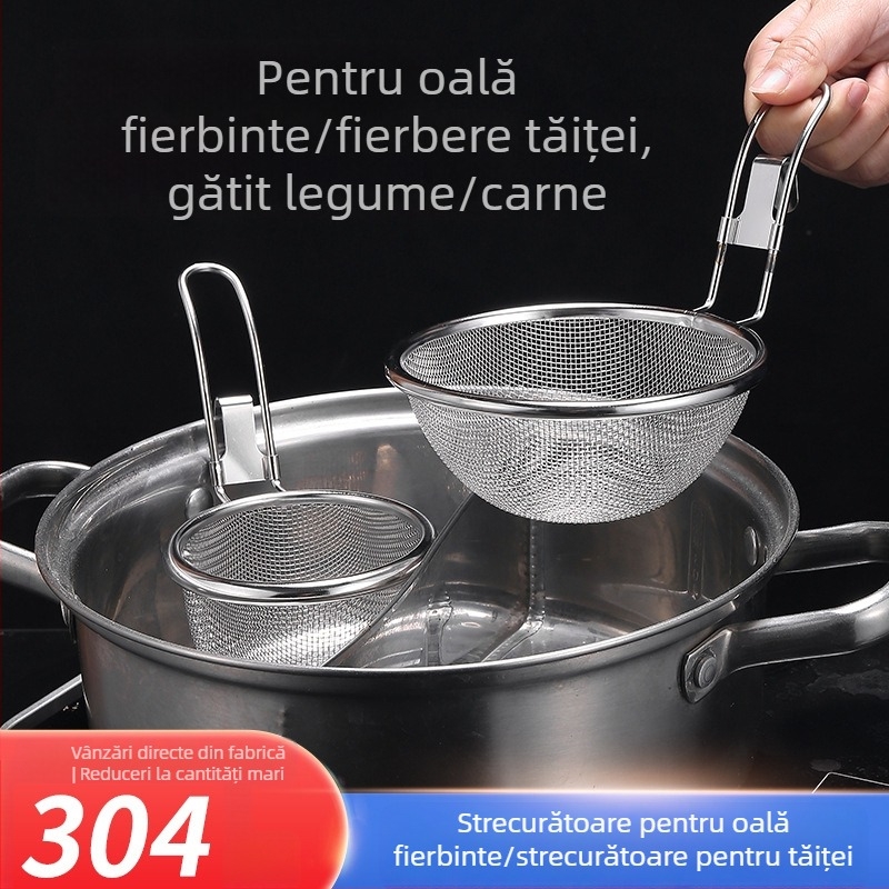 Coș filtrant din oțel inoxidabil 304, suspendat, pentru oală fierbinte, tăiței și supă