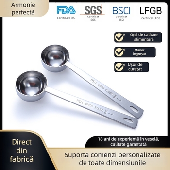 Lingură de măsurare din oțel inoxidabil, 15 ml/30 ml, pentru ceai, cereale și condimente; unealtă pentru coacere; două dimensiuni; în mai multe culori.
