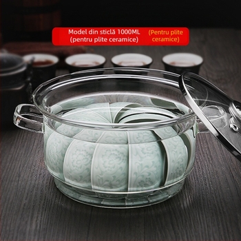 Set ceai din sticlă borosilicată de înaltă calitate, cu tavă pentru ceai, sterilizator, cești, ceainic, recipient din sticlă, încălzitor pentru ceai și accesorii