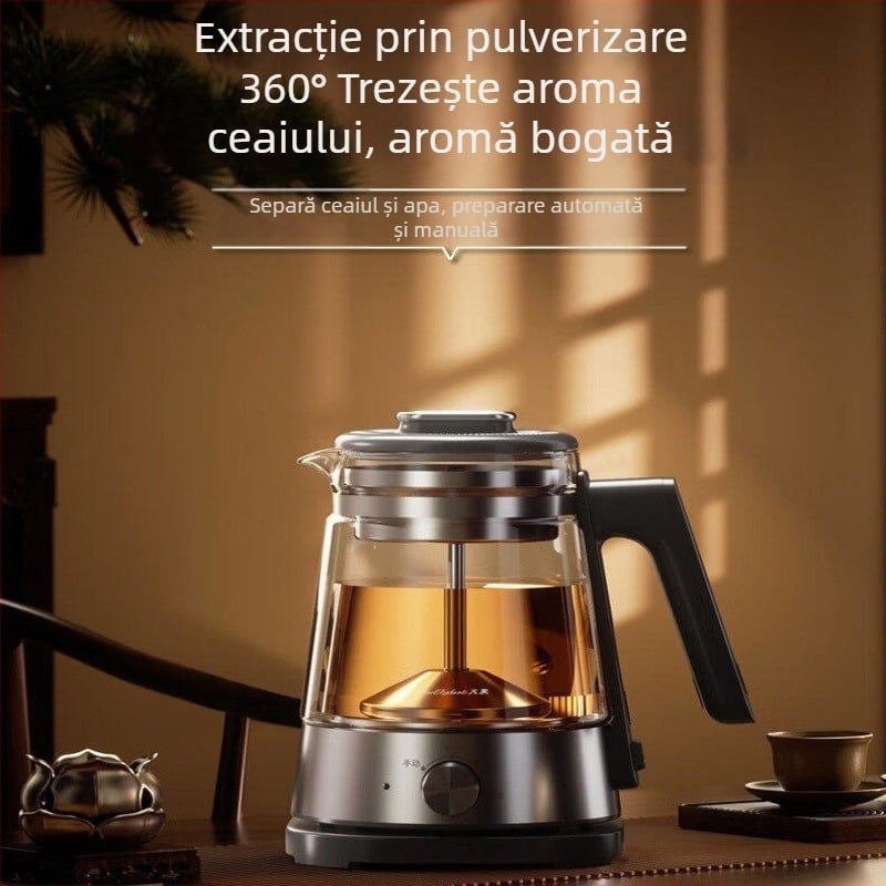 Mai zhuo ceainic electric din sticlă, model Hx–zcq048, nou model pentru uz casnic și de birou, fierbător de ceai cu pulverizare de abur, capacitate mare 1–1,5 l