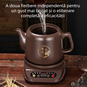 Oală decoct mov, 1000W, complet automată, detașabilă, pentru plante medicinale chineze, vas ceramic electric pentru acasă, 3-4 L