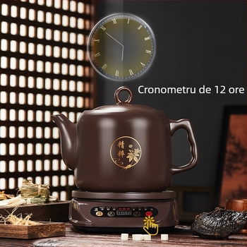 Oală decoct mov, 1000W, complet automată, detașabilă, pentru plante medicinale chineze, vas ceramic electric pentru acasă, 3-4 L