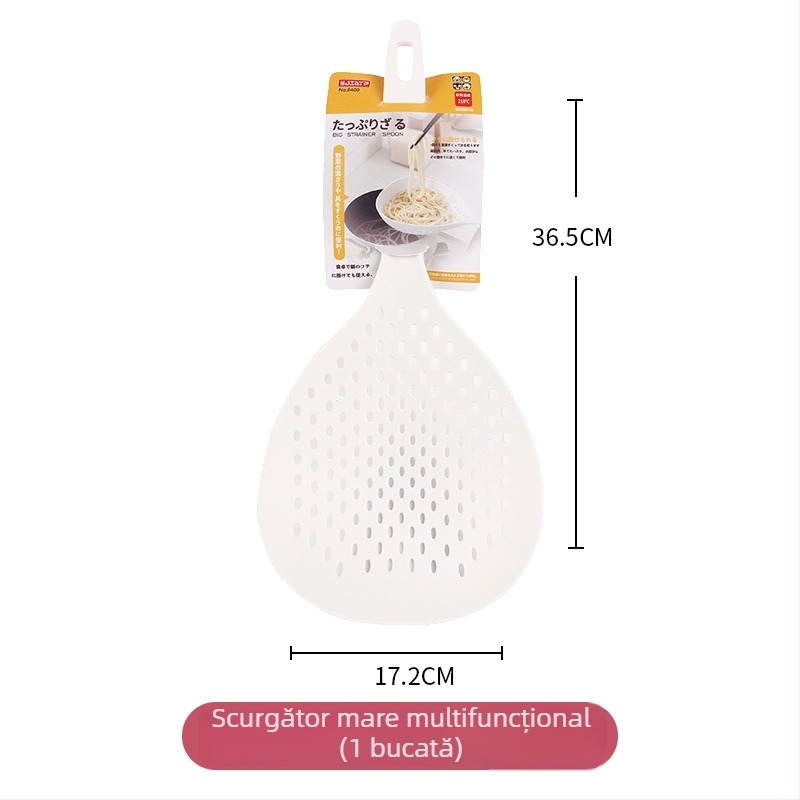 Strecurătoare din nylon, mâner lung, pentru tăiței și găluște, rezistentă la temperaturi înalte