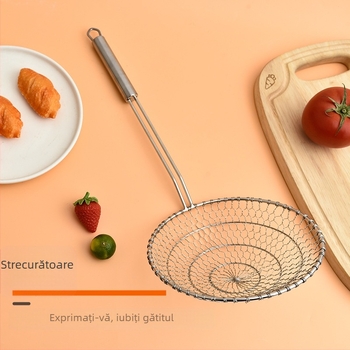 Lingură strecurătoare din oțel inoxidabil 304 pentru paste și hot pot, sită de bucătărie cu plasă țesută