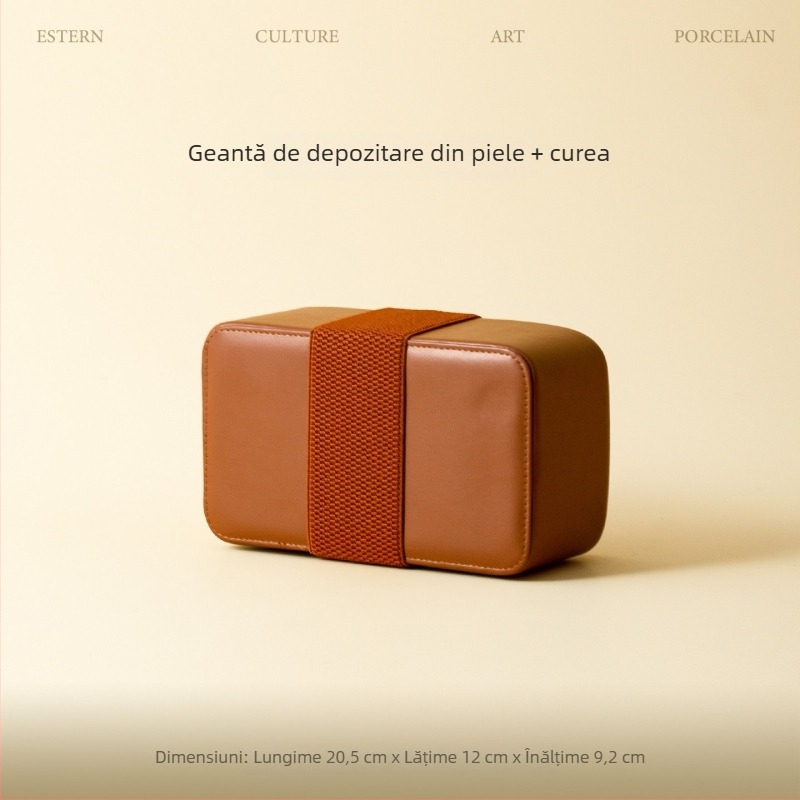 Set de ceai de călătorie de înaltă calitate, geantă din piele pentru depozitare, ceașcă portabilă pentru infuzare rapidă, ceainic din lut mov, nou set de ceai.
