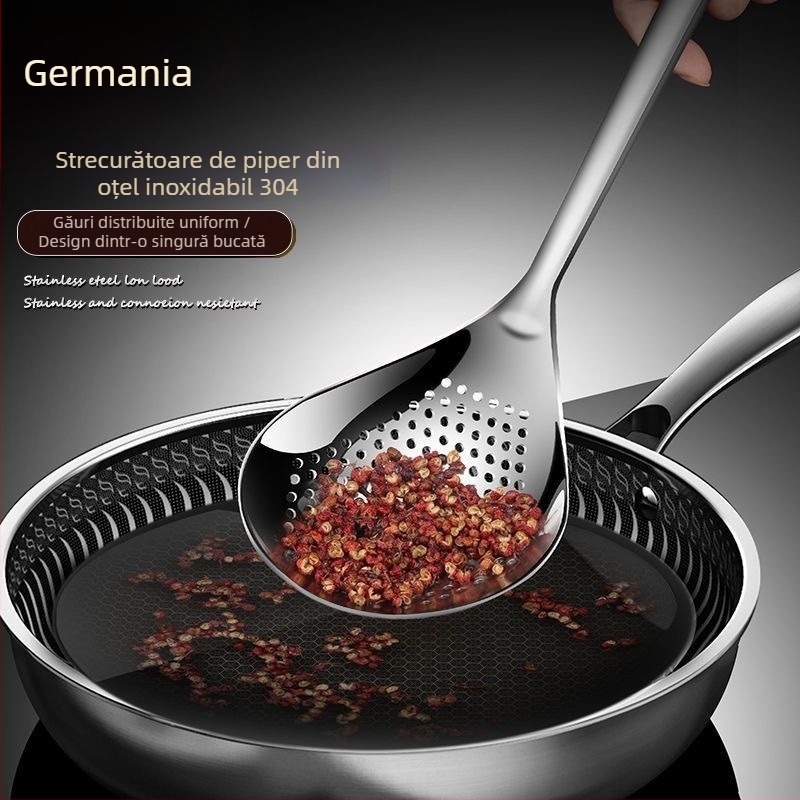 Sită de bucătărie din oțel inoxidabil pentru tăiței și găluște, calitate alimentară, pentru uz casnic, cu plasă de scurgere a uleiului