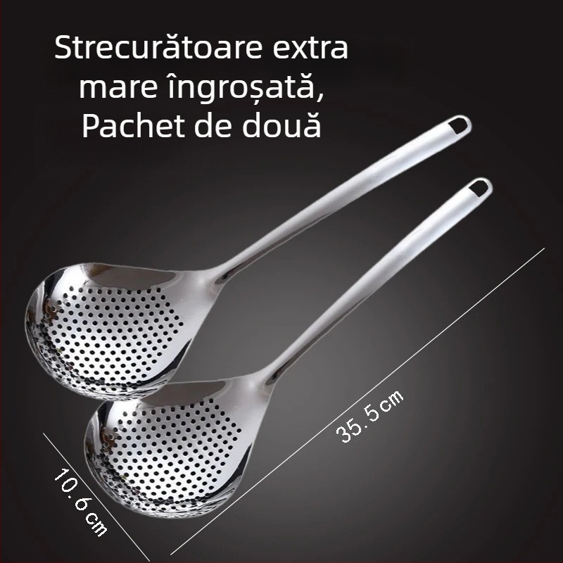 Sită de bucătărie din oțel inoxidabil pentru tăiței și găluște, calitate alimentară, pentru uz casnic, cu plasă de scurgere a uleiului