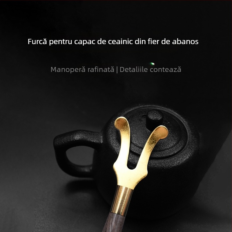 Furculițe și clipsuri din fier pentru ceainic, cu motive de cap de dragon și barbă de dragon; finisaje: argintiu, cupru, auriu, bronz
