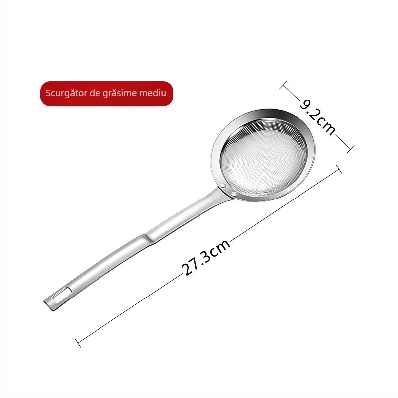 Lingură-filtru din oțel inoxidabil 304 pentru eliminarea spumei și separarea uleiului, strecurător de lapte de soia pentru bucătărie, unealtă de economisire a uleiului
