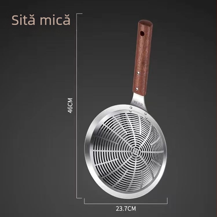 Site din oțel inoxidabil 304, mare, gros pentru prăjit și oală fierbinte, strecurător de bucătărie