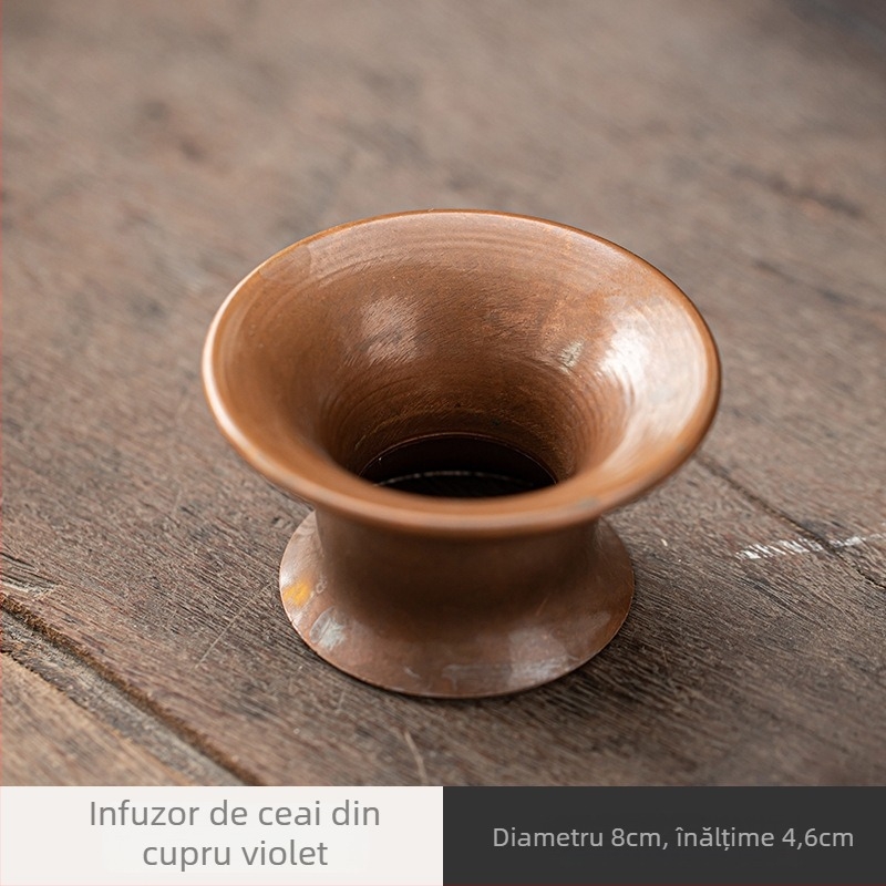 Infuzor de ceai din cupru purpuriu pentru ceainic Zisha, accesorii pentru ceremonia Kung Fu a ceaiului, pâlnie rotundă pentru frunze de ceai