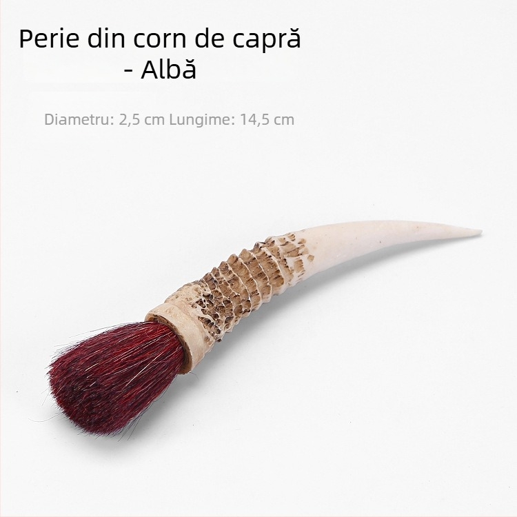 Set accesorii pentru ceremonia ceaiului din corn de capră: tavă de lemn pentru ceai, perie pentru ceainic, instrument pentru ceai, accesorii personalizate