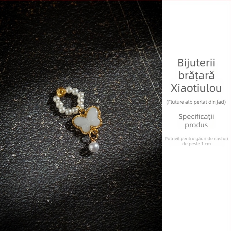 Pandantiv din agat natural cu lotus și cristal de jad Hetian – set mic de pandantive pentru bijuterii DIY, accesorii pentru brățară