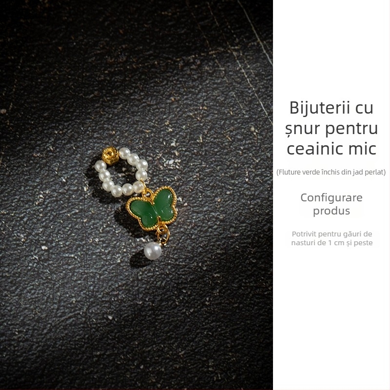 Pandantiv din agat natural cu lotus și cristal de jad Hetian – set mic de pandantive pentru bijuterii DIY, accesorii pentru brățară