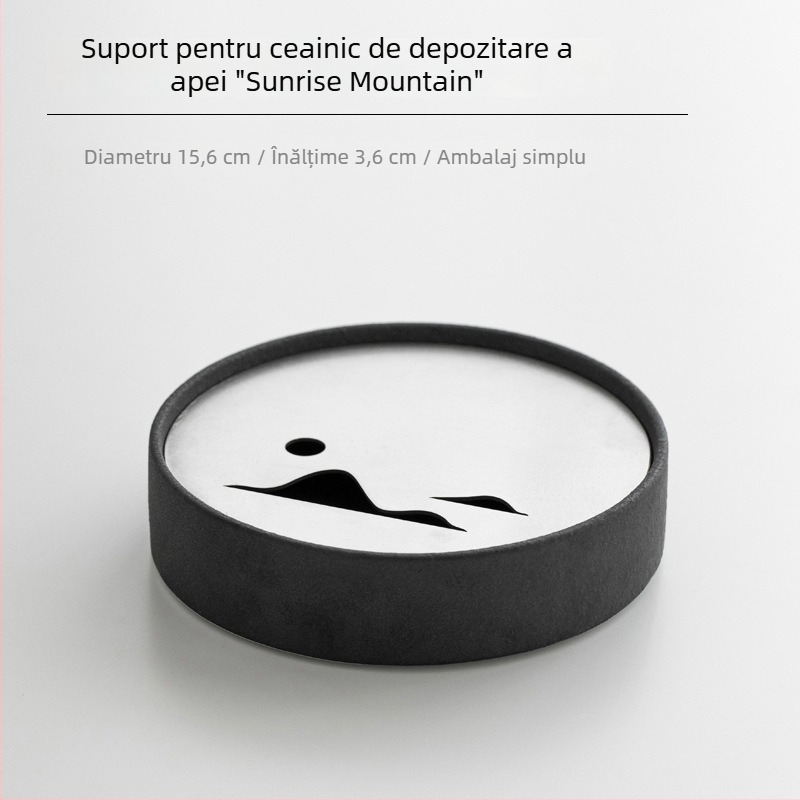 Set de accesorii de ceai în stil japonez, din fier forjat, cu suport pentru ceainic, mică măsuță de ceai, cană de ceai și componente din oțel inoxidabil pentru ceremonia Gongfu.