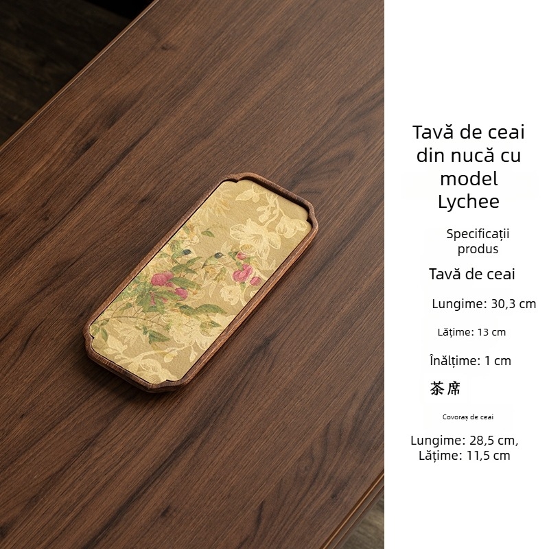 Set tavă pentru ceai uscat din lemn de nuc — mică masă de lemn pentru ceai