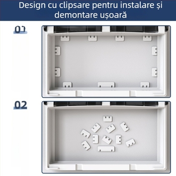 Cutie impermeabilă de exterior cu priză dublă, montare pe suprafață, întrerupător dublu, pentru uz casnic