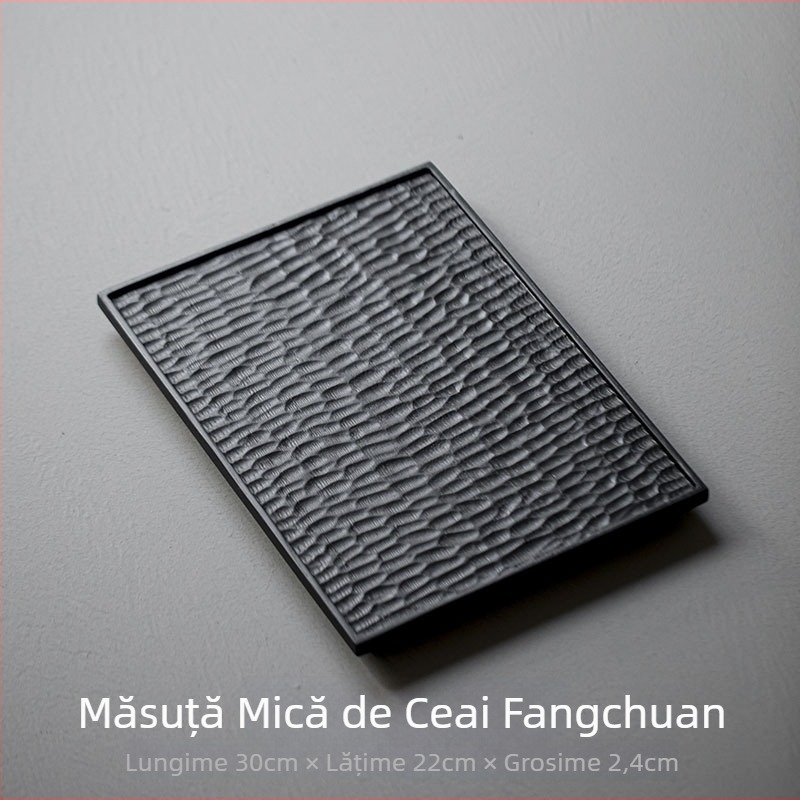 Suport pentru ceainic din lemn de camfor carbonizat, tavă de ceai din lemn natural, stil japonez Wabi-Sabi, platformă pentru infuzare uscată și accesorii pentru ceai