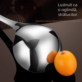 Lingură de supă din oțel inoxidabil 304, mâner lung, sită pentru separarea uleiului, set mare și adânc