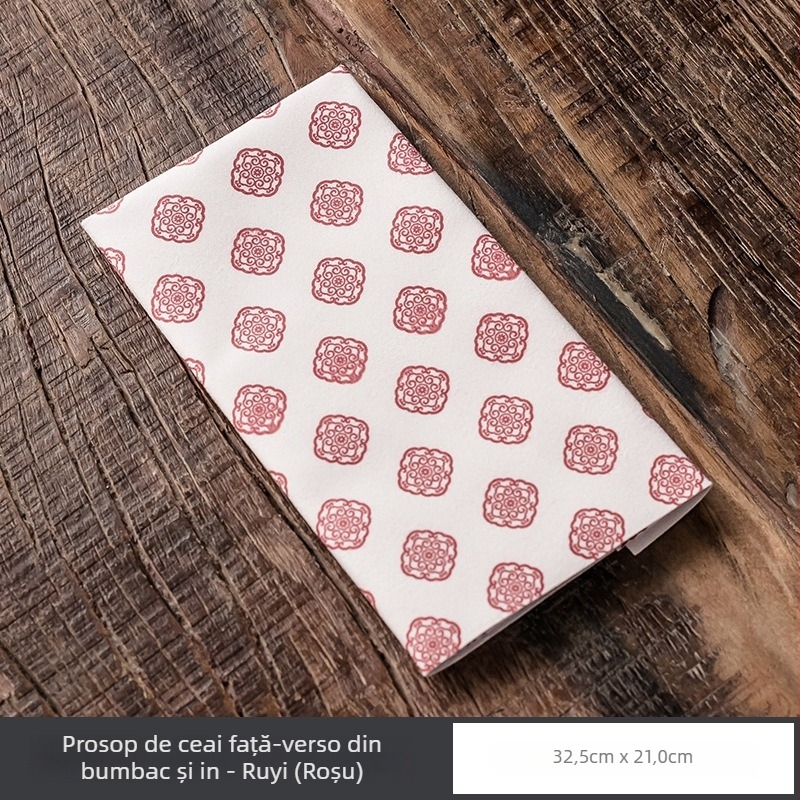 Prosop de ceai din bumbac-lin, absorbant, cu două fețe, covoraș pentru ceremonia ceaiului