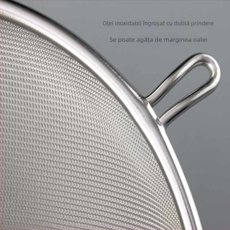 Oțel inoxidabil, strecurător de bucătărie cu două mânere și sită fină de filtrare, pentru gătit și lapte de soia