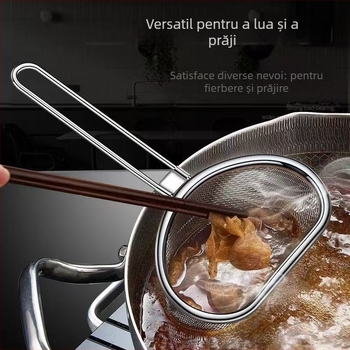 Filtru din oțel inoxidabil pentru hot pot, dimensiune mică, pentru tăiței și legume, drenaj și separare a uleiului