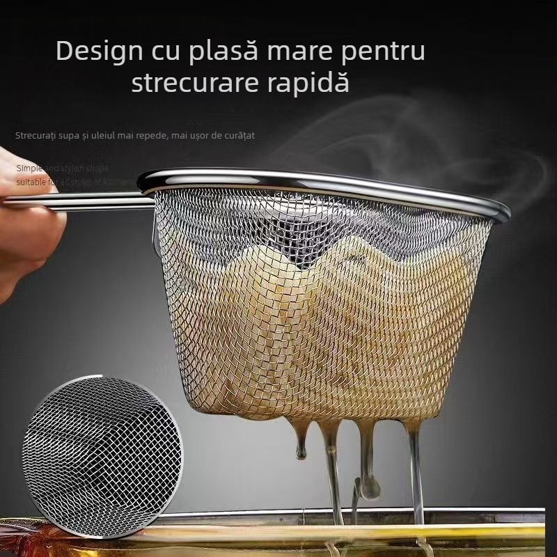 Filtru din oțel inoxidabil pentru hot pot, dimensiune mică, pentru tăiței și legume, drenaj și separare a uleiului