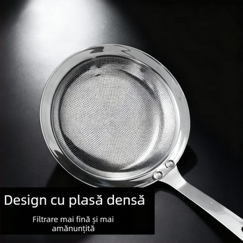 Oțel inoxidabil 304: filtru pentru lapte de soia, sită pentru supă, lingură pentru îndepărtarea spumei și separator de ulei