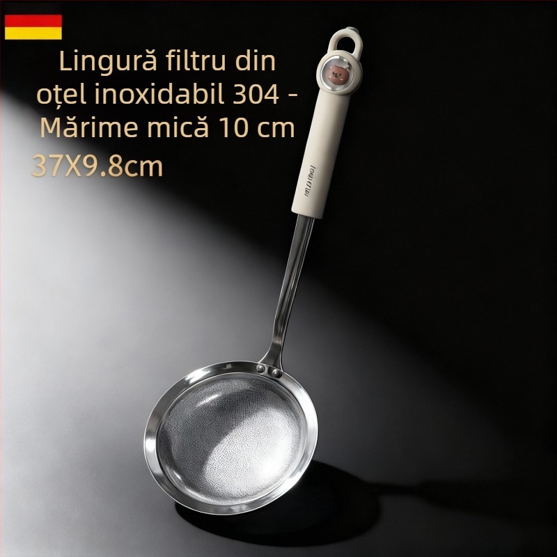 Oțel inoxidabil 304: filtru pentru lapte de soia, sită pentru supă, lingură pentru îndepărtarea spumei și separator de ulei