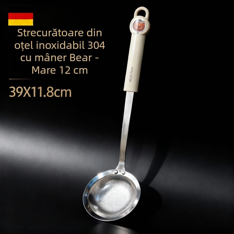 Oțel inoxidabil 304: filtru pentru lapte de soia, sită pentru supă, lingură pentru îndepărtarea spumei și separator de ulei