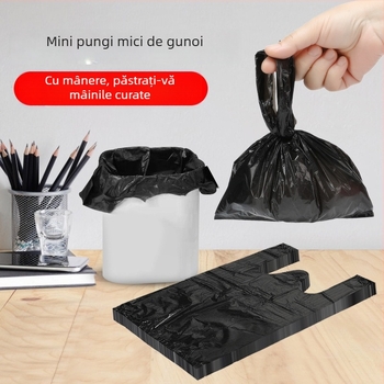 Pungi negre de unică folosință pentru deșeuri de animale (pisică și câine), din HDPE, cu mâner, groase, pentru mașină și birou