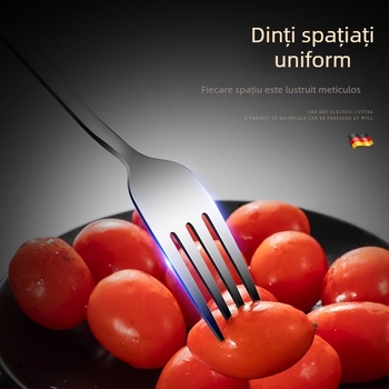 Furculiță din oțel inoxidabil 316, mâner lung, stil occidental, pentru friptură, paste și salate