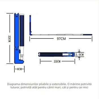 Colector de deșeuri pentru câini, la un singur clic, pungi de unică folosință pliabile – curățenie automată în exterior pentru câini mici