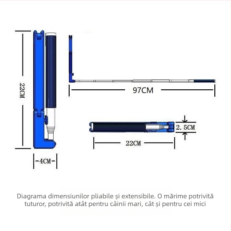 Colector de deșeuri pentru câini, la un singur clic, pungi de unică folosință pliabile – curățenie automată în exterior pentru câini mici