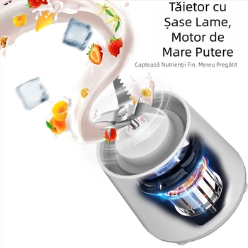Cană portabilă multifuncțională pentru sucuri din fructe și legume, fără fir, cu 6 lame, 400 ml