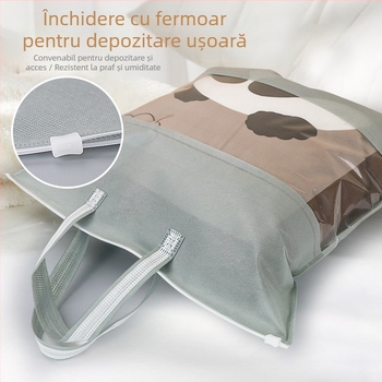 Geantă pentru pernă din materiale nețesute cu fermoar, versiune mare, protecție împotriva prafului, fereastră transparentă, posibilitatea imprimării logo-ului