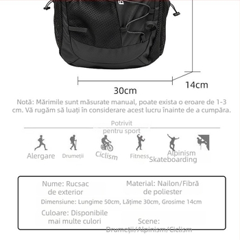 Rucsac ușor de drumeție pentru activități în aer liber, unisex, model 2025, multifuncțional, capacitate mare, pentru excursii casual, rezistent la uzură