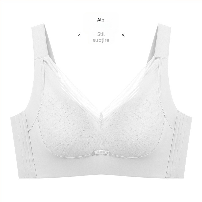 Sutien cu cupă completă, plus size, căptușeală din mătase Mulberry, țesătură respirabilă, bretele reglabile, modelare sân