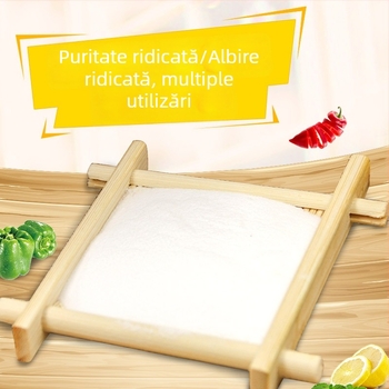 Pulbere de bicarbonat de sodiu – detergent multifuncțional în bucătărie, pentru îndepărtarea petelor de fructe, legume și ceai; potrivit pentru mașina de spălat, frigider și vase