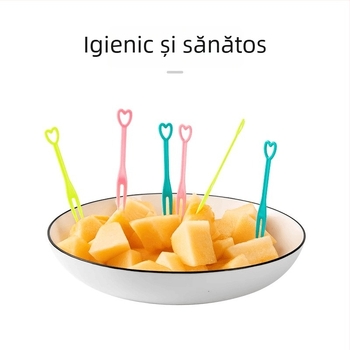Furculițe de unică folosință pentru fructe și deserturi, din plastic transparent, ambalate individual