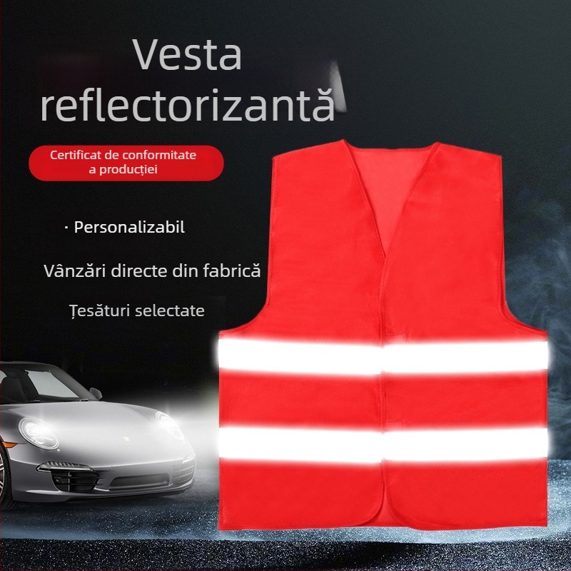 Vesta reflectorizantă respirabilă cu plasă pentru exterior, siguranță la șantier și vizibilitate nocturnă