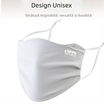 Mască facială de protecție solară, mărime mare, unisex, pentru ciclism, vară, subțire, din ice silk, respirabil