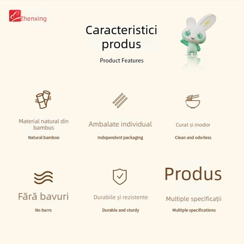 Bețișoare de unică folosință din bambus pentru uz casnic, lungi și groase, igienice și ecologice, ambalate individual