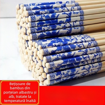 Bețișoare de unică folosință, ambalate individual pentru uz comercial, bețișoare în stil porțelan albastru-alb pentru întruniri, nunți, banchete, restaurante și uz casnic, tacâmuri îngroșate